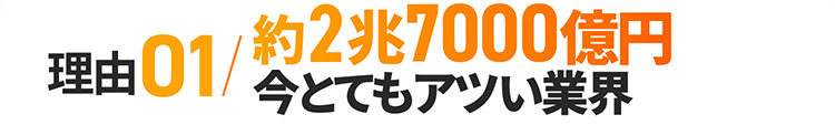 理由01 約2兆7000億円 今とてもアツい業界